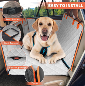 Dog Backseat Extender, Car Seat Cover With A Hard Bottom That Can Withstand 400 Pounds, Sturdy Waterproof Dog Hammock (Option: Silver Grey)